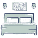 an icon of a bedroom