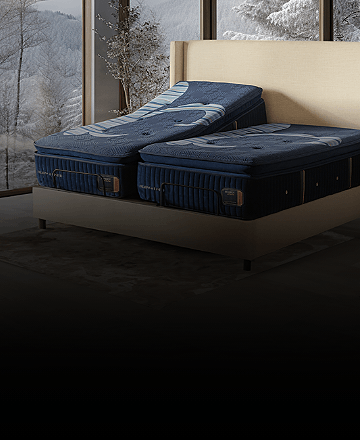 Two twin Stearns and Foster Mattresses in a styled room