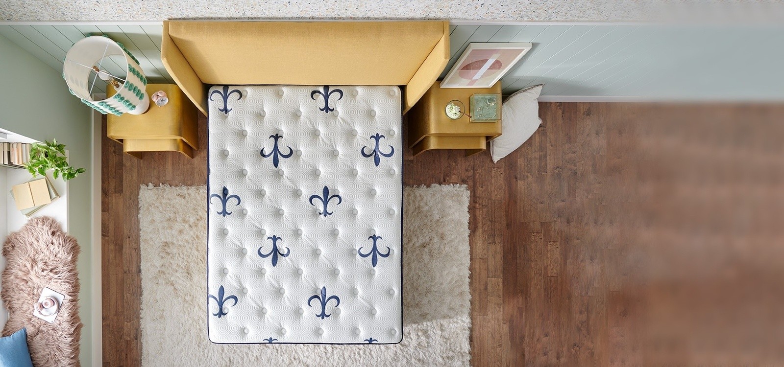 Overlook of the Studio mattress in a bedroom