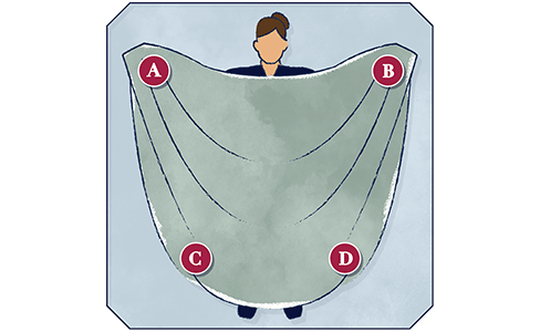 folding a sheet step 1